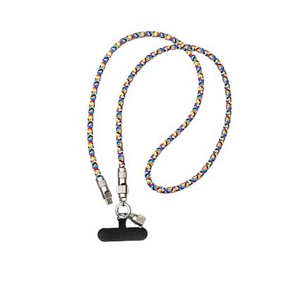 七彩掛繩夾片充電線